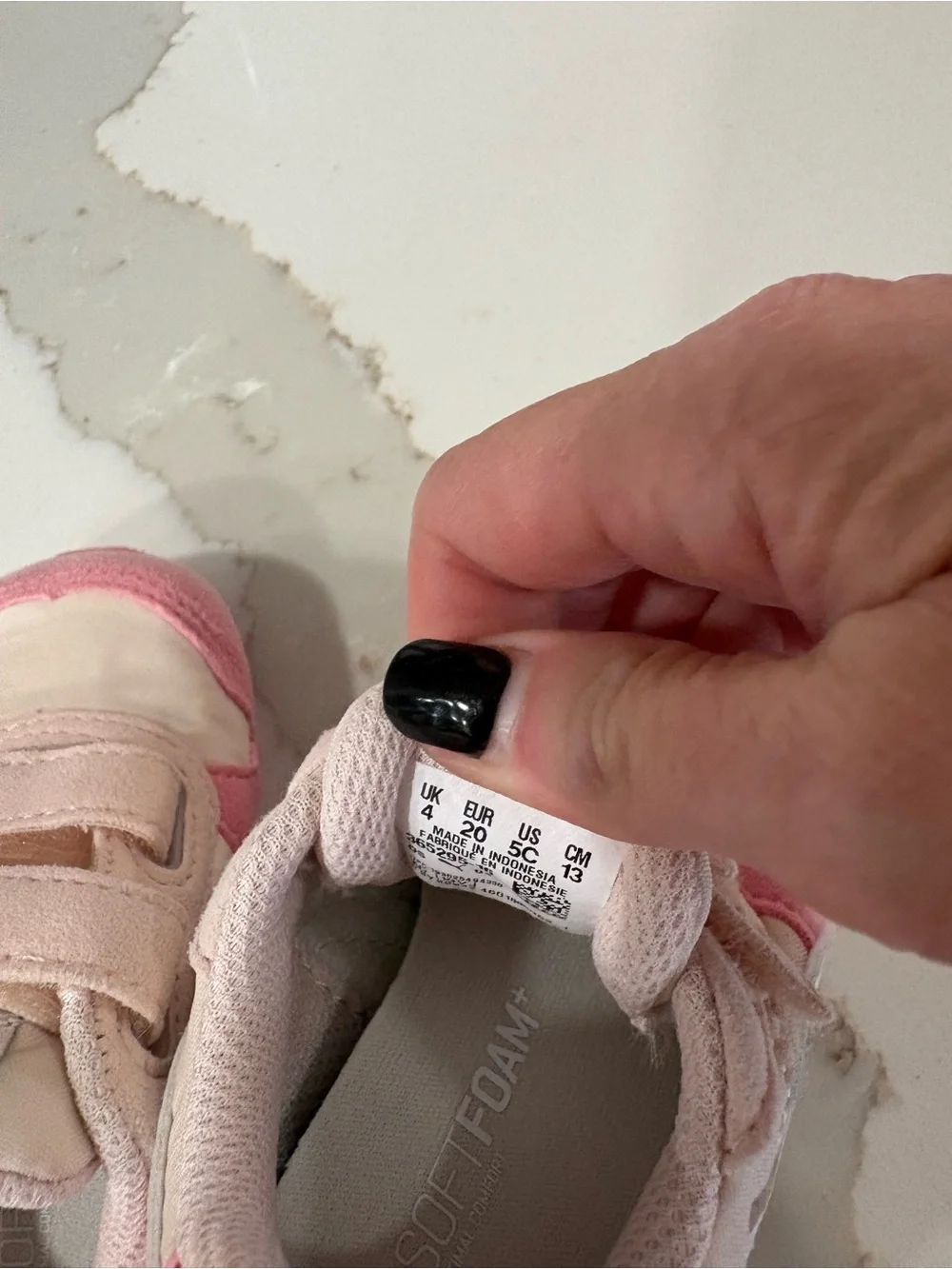 Puma Pink and Cream Little Kids Velcro Sneakers